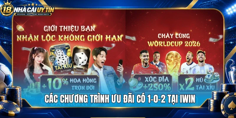 Các chương trình ưu đãi có 1-0-2 tại Iwin