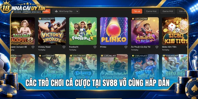Các trò chơi cá cược tại Sv88 vô cùng hấp dẫn