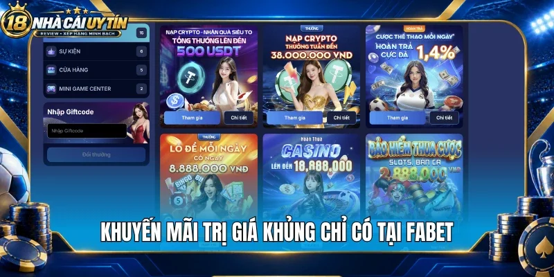 Khuyến mãi trị giá khủng chỉ có tại Fabet