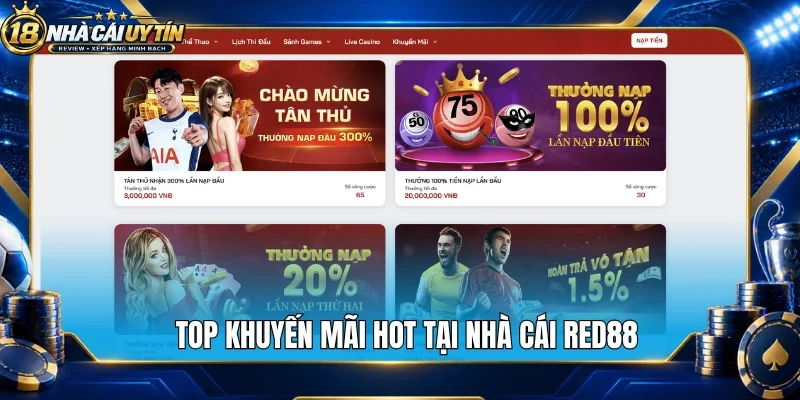 Top khuyến mãi hot tại nhà cái Red88