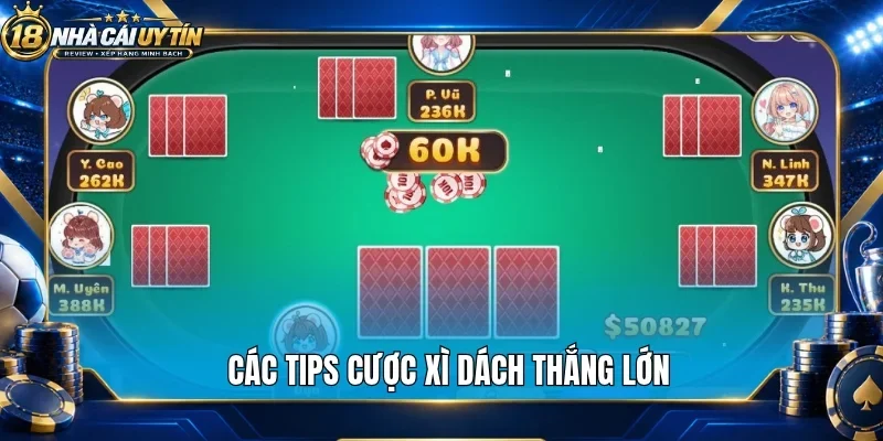 Các tips cược xì dách thắng lớn