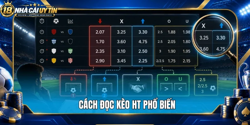 Cách đọc kèo HT phổ biến
