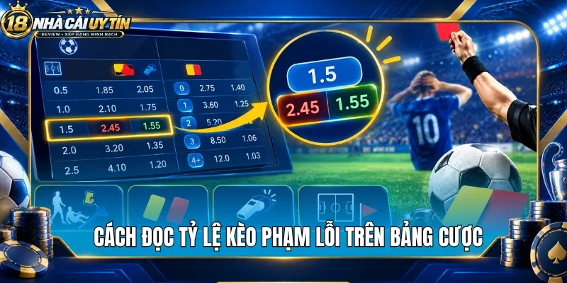 Cách đọc tỷ lệ kèo phạm lỗi trên bảng cược