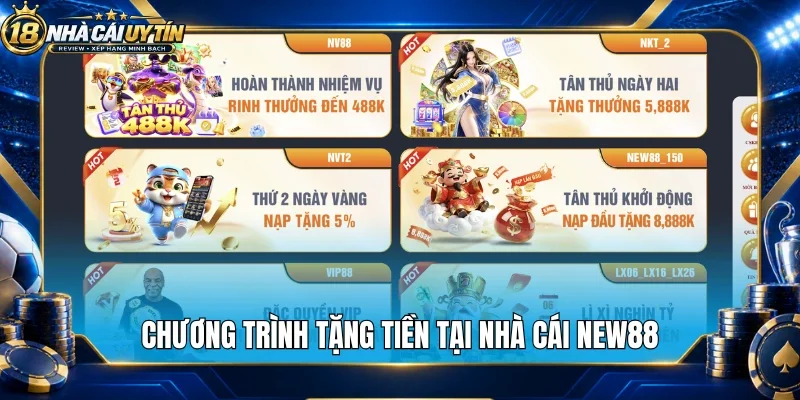 Chương trình tặng tiền tại nhà cái New88