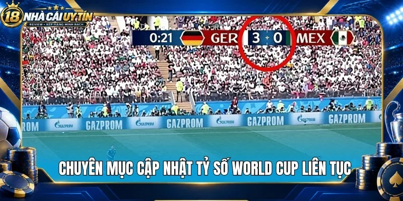 Chuyên mục cập nhật tỷ số World Cup liên tục