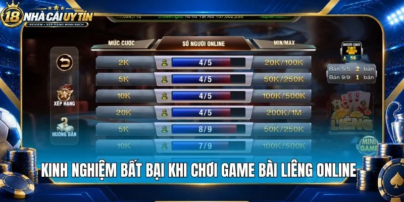 Kinh nghiệm bất bại khi chơi game bài liêng online