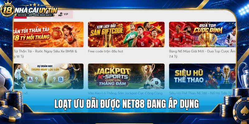 Loạt ưu đãi được Net88 đang áp dụng
