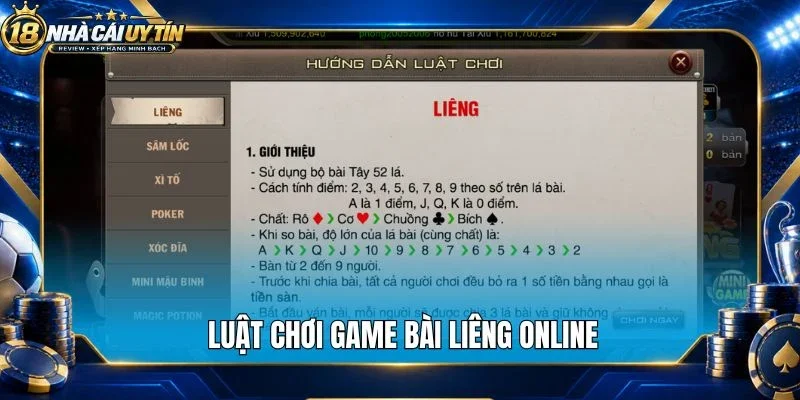 Luật chơi game bài liêng online 