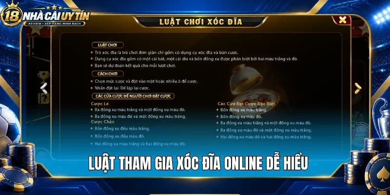 Luật tham gia xóc đĩa online dễ hiểu