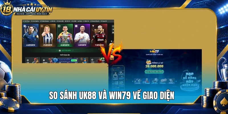 So sánh Uk88 và Win79 về giao diện