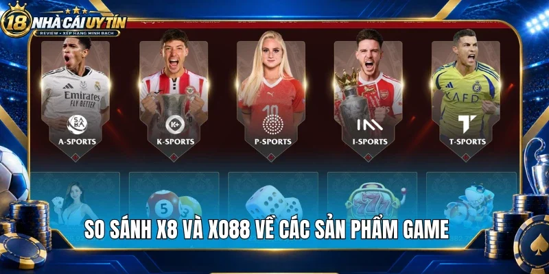 So sánh X8 và Xo88 về các sản phẩm game 