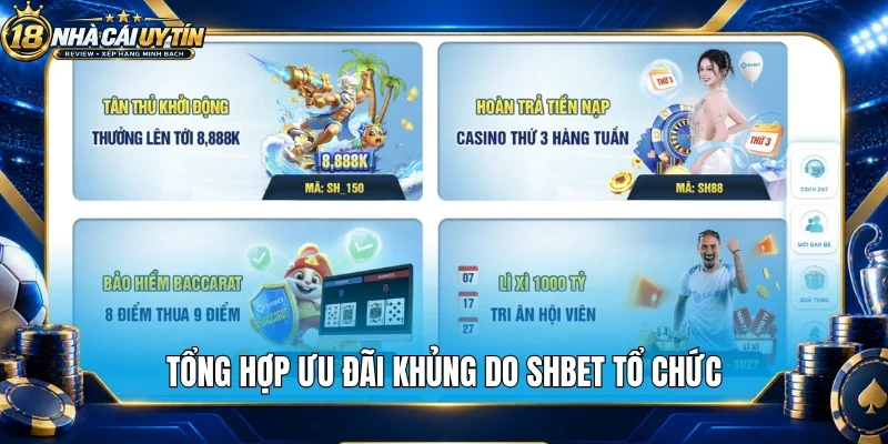 Tổng hợp ưu đãi khủng do Shbet tổ chức