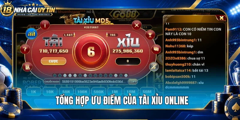 Tổng hợp ưu điểm của tài xỉu online